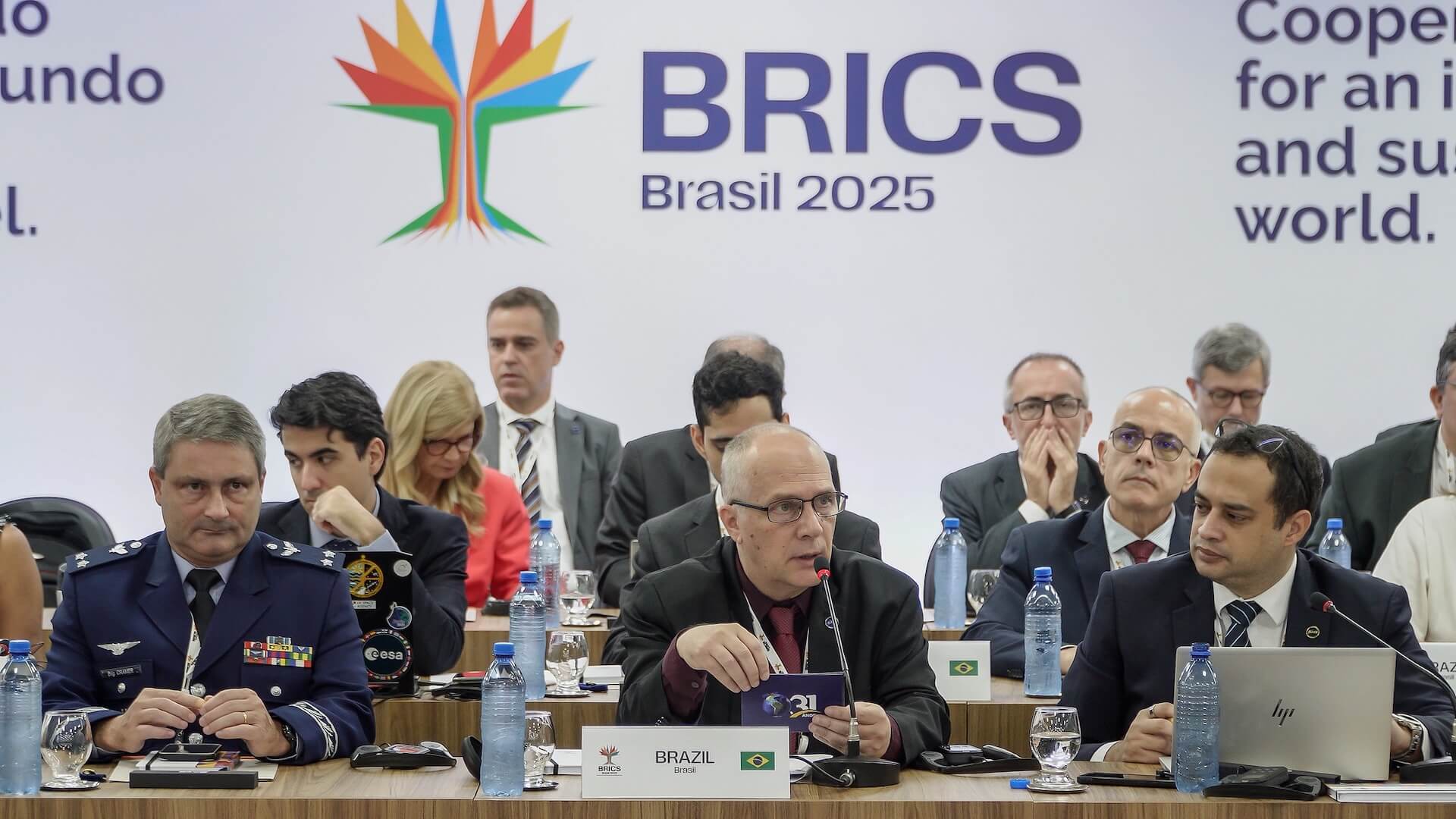 Marco Antonio Chamon, president of the Brazilian Space Agency, during the BRICS meeting in Brasilia. 
